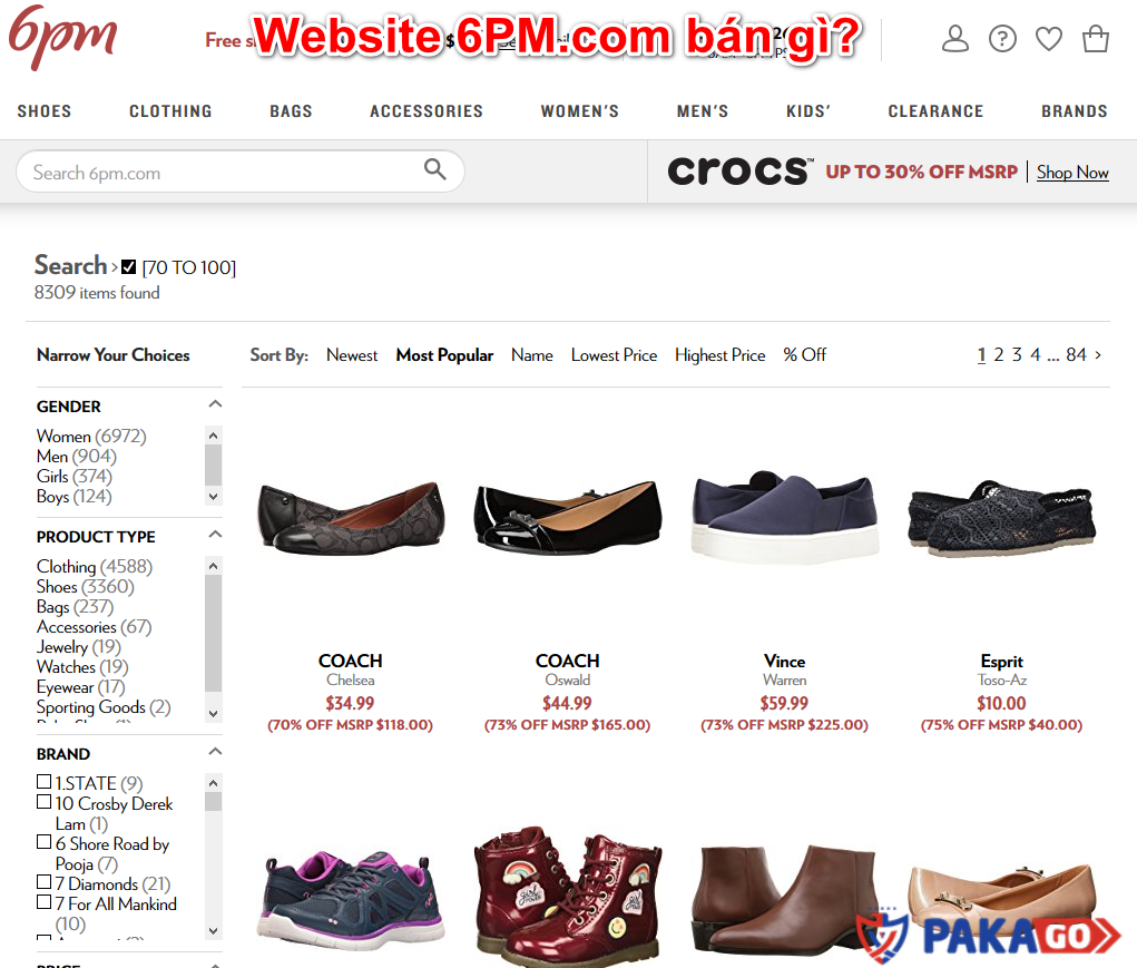 Website 6PM.com bán gì?