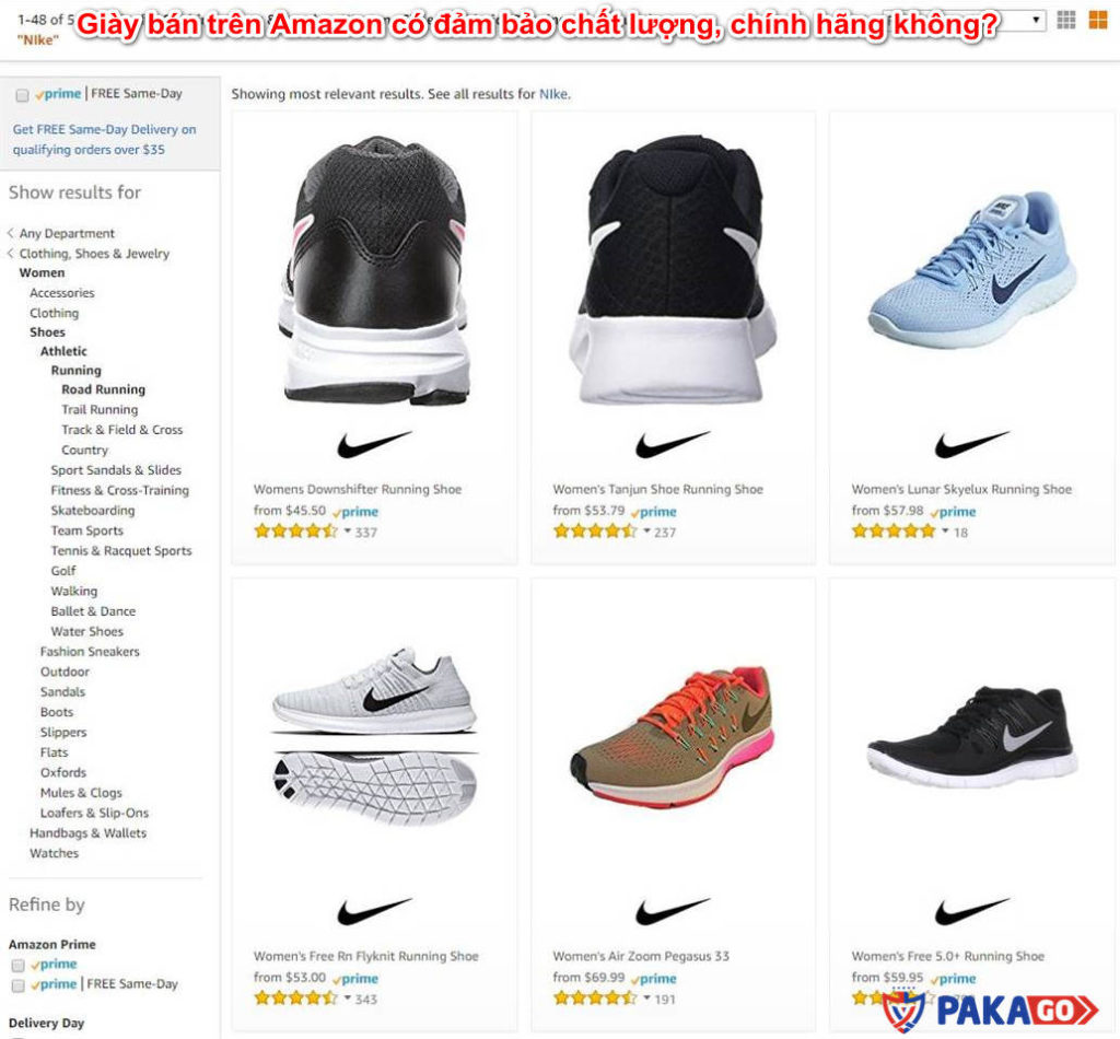 Giày bán trên Amazon có đảm bảo chất lượng, chính hãng không?