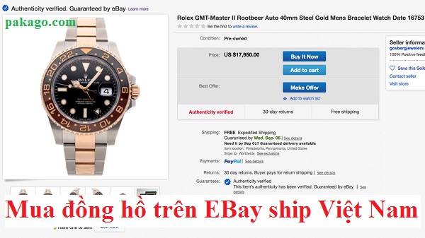 Mua đồng hồ trên Ebay Vietnam
