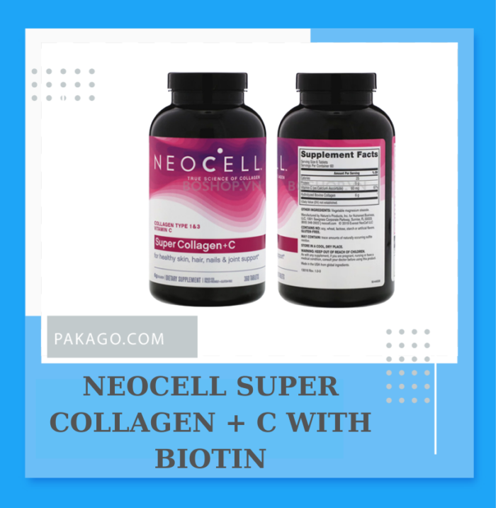 Viên uống bổ sung NeoCell Super Collagen + C with Biotin