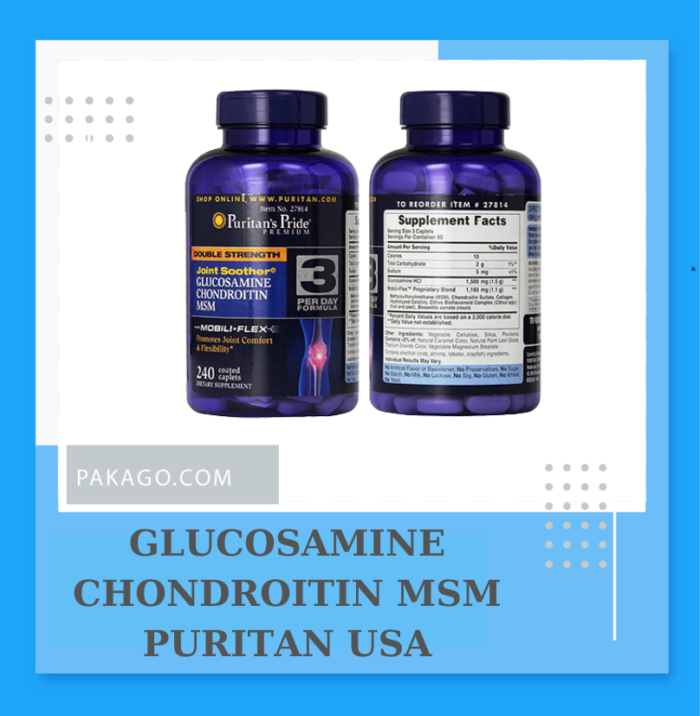 Viên uống hỗ trợ xương khớp Glucosamine Chondroitin MSM Puritan